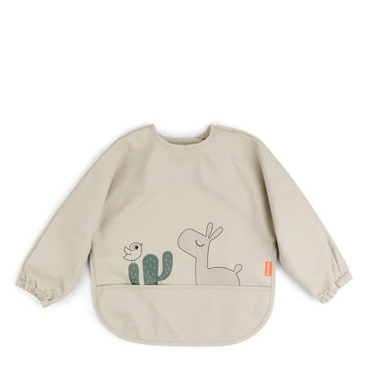 Waterproof Long Sleeved Baby Bib with  Elasticated Sleeves