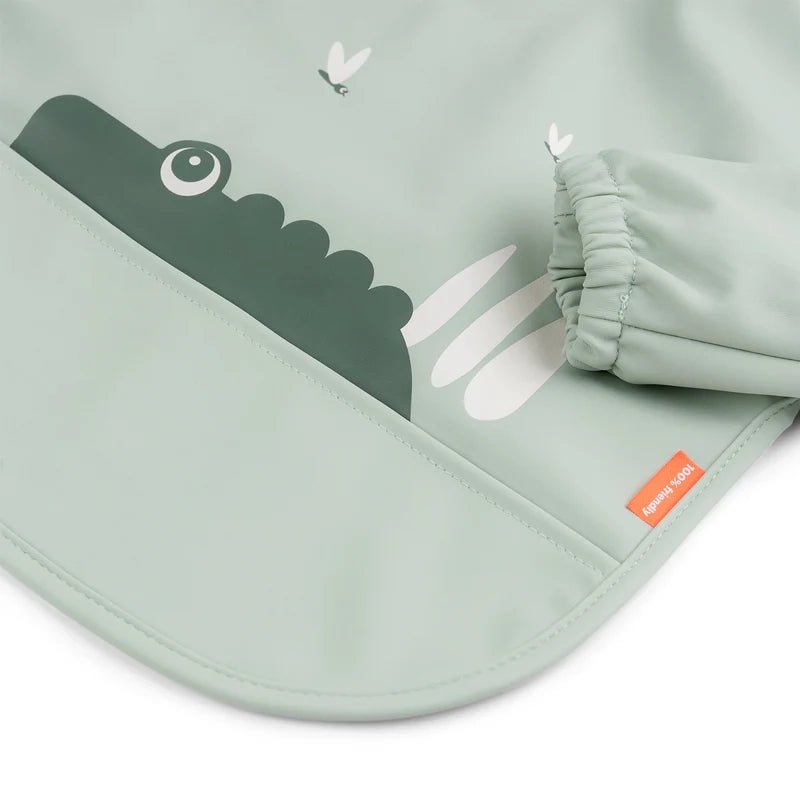 Waterproof Long Sleeved Baby Bib with  Elasticated Sleeves