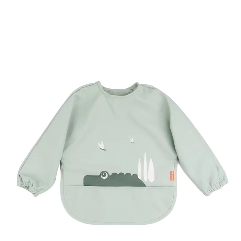 Waterproof Long Sleeved Baby Bib with  Elasticated Sleeves