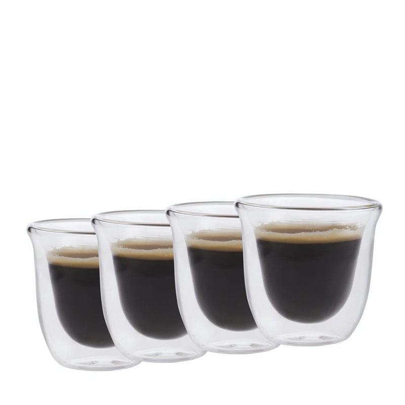 Double - Walled Glass Espresso Coffee Cup Set - 4pcs - Waha Lifestyle