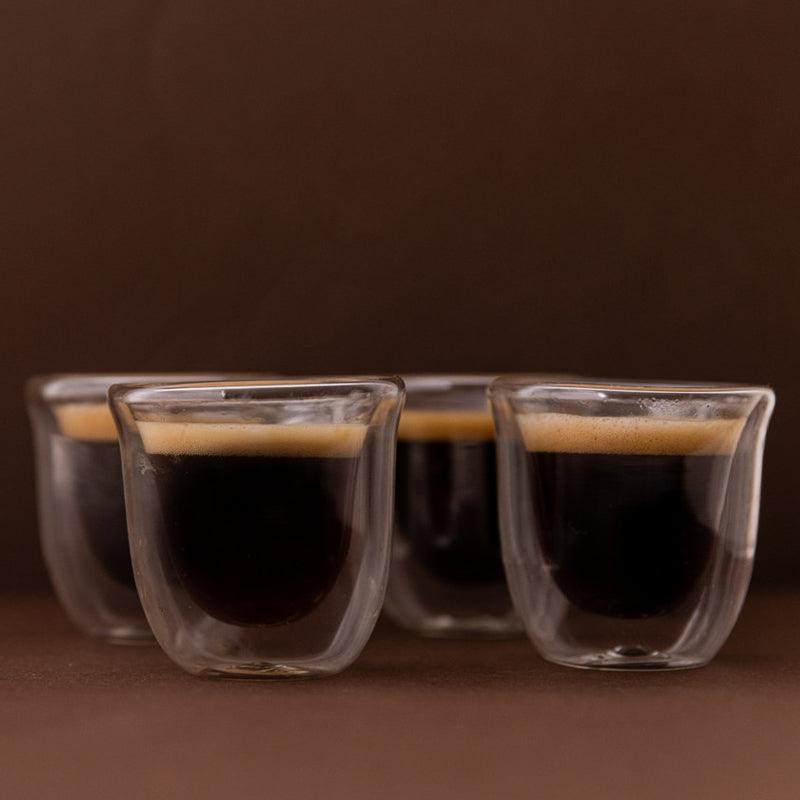 Double - Walled Glass Espresso Coffee Cup Set - 4pcs - Waha Lifestyle