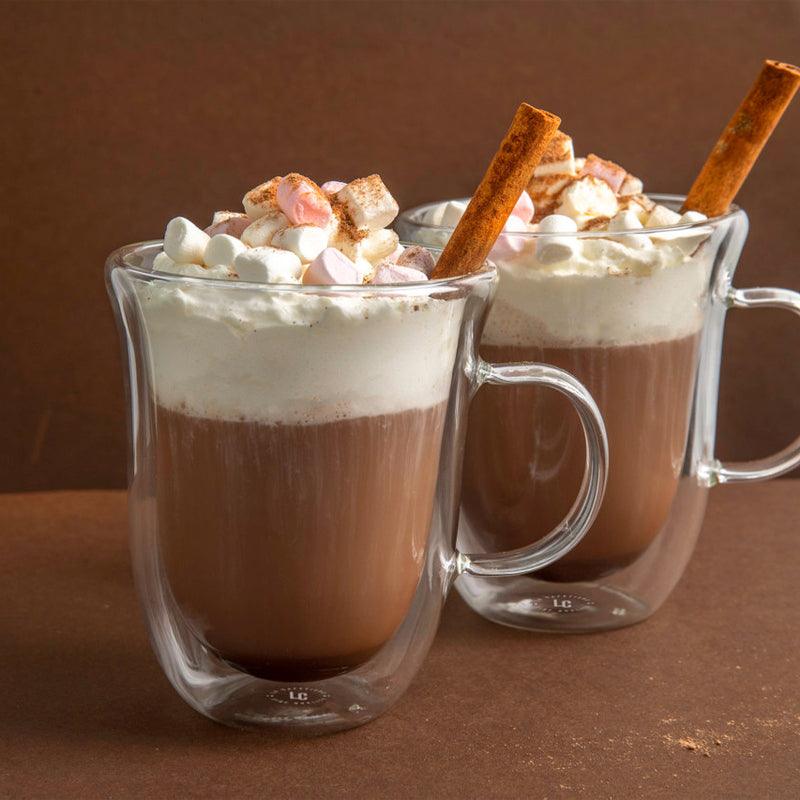 Double - Walled Glass Hot Chocolate Cup Set - 2pcs - Waha Lifestyle