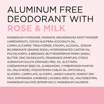 Aluminum Free Deodorant with Rose &amp; Milk - 75g
