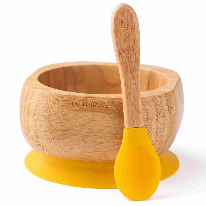 Eco Rascals Bamboo Suction Bowl &amp; Spoon Set - Waha Lifestyle