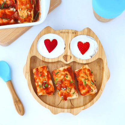 Eco Rascals Bamboo Suction Plate - Owl Shape - Waha Lifestyle