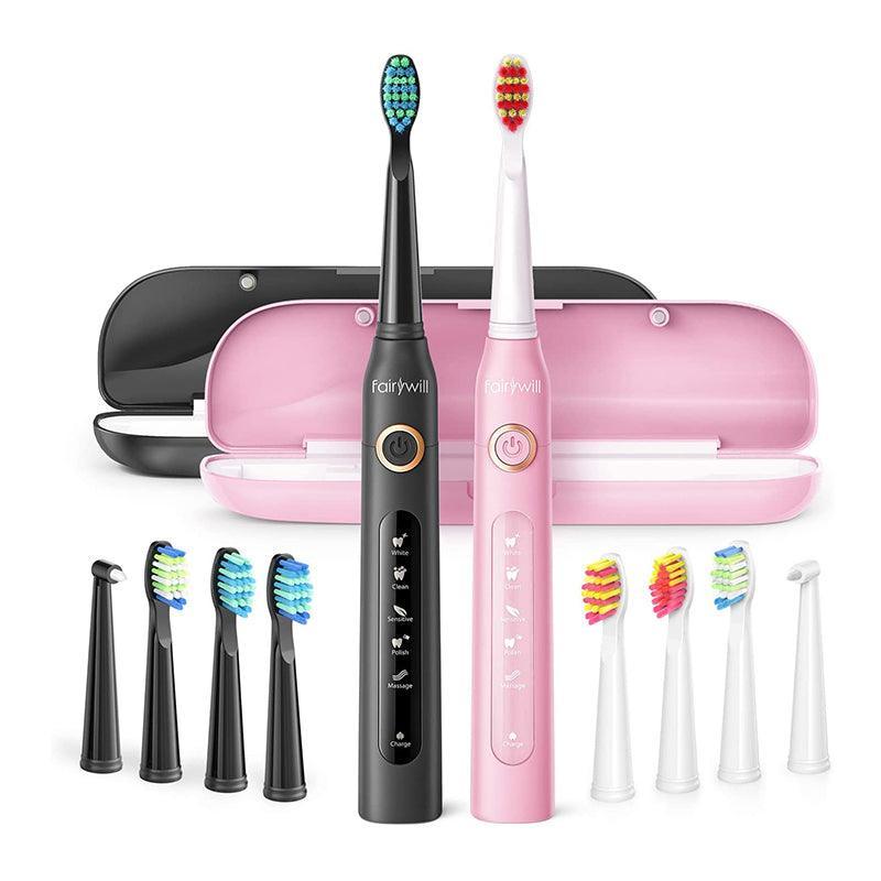 Fairywill D7 Duo Electric Toothbrush With 8 Replacement Heads - Waha Lifestyle