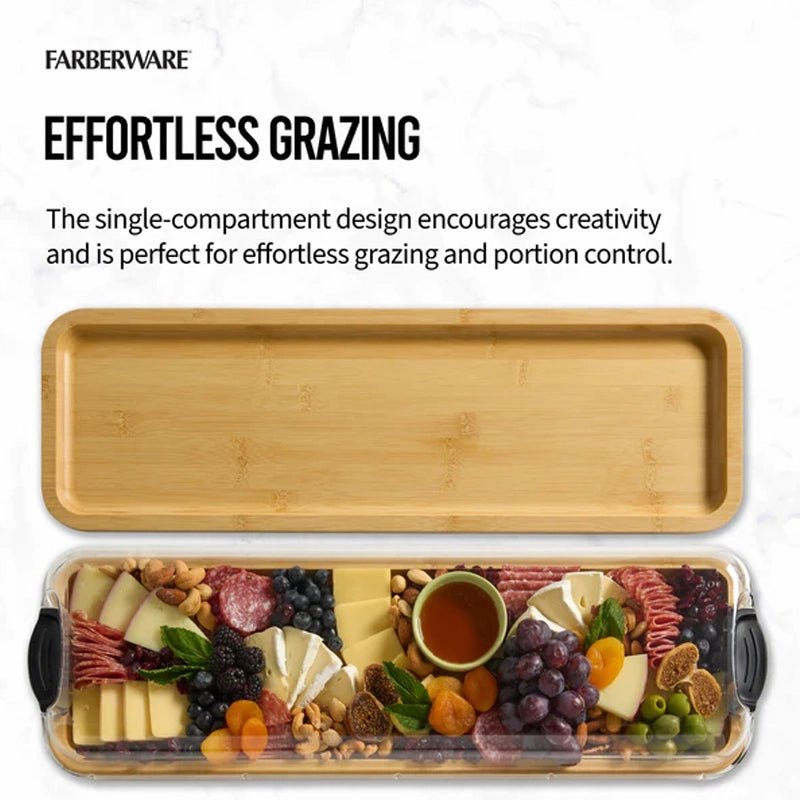 Build-a-Board Bamboo Long Serving Tray &amp; Lid