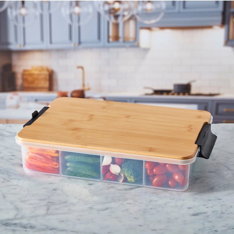 SnackleBox Bamboo Board &amp; Box with Compartments