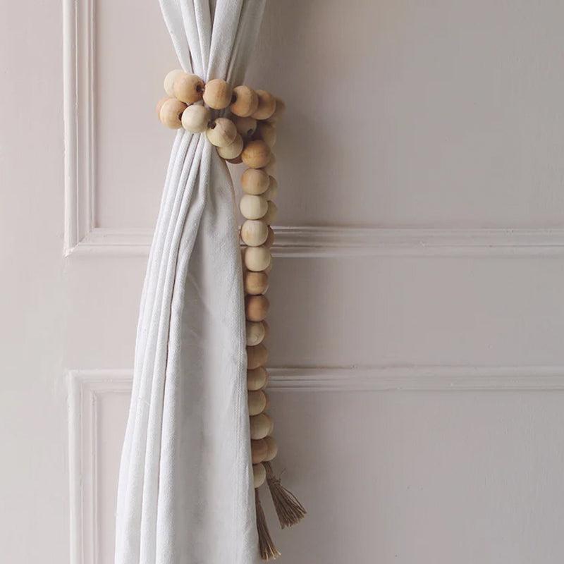 Farmhouse Wooden Beads with Jute Tassels - Waha Lifestyle