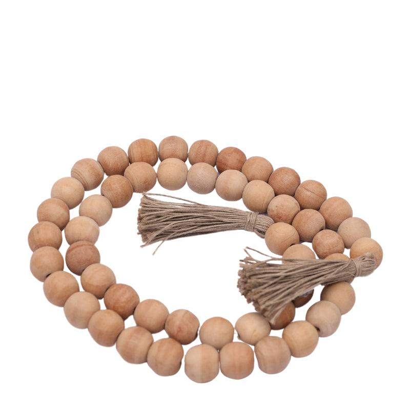 Farmhouse Wooden Beads with Jute Tassels - Waha Lifestyle