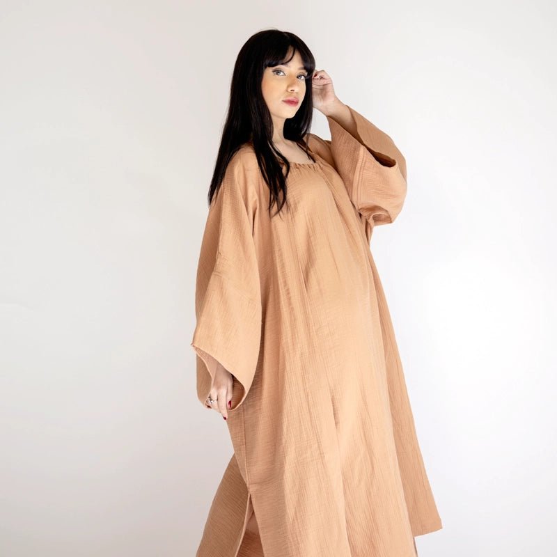 HAWA Fiona Halter Neck Long Dress - Brown - Waha Lifestyle