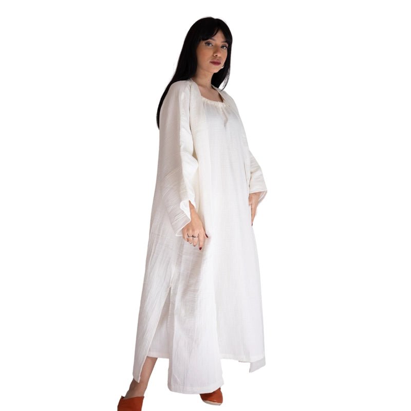 HAWA Fiona Halter Neck Long Dress - White - Waha Lifestyle