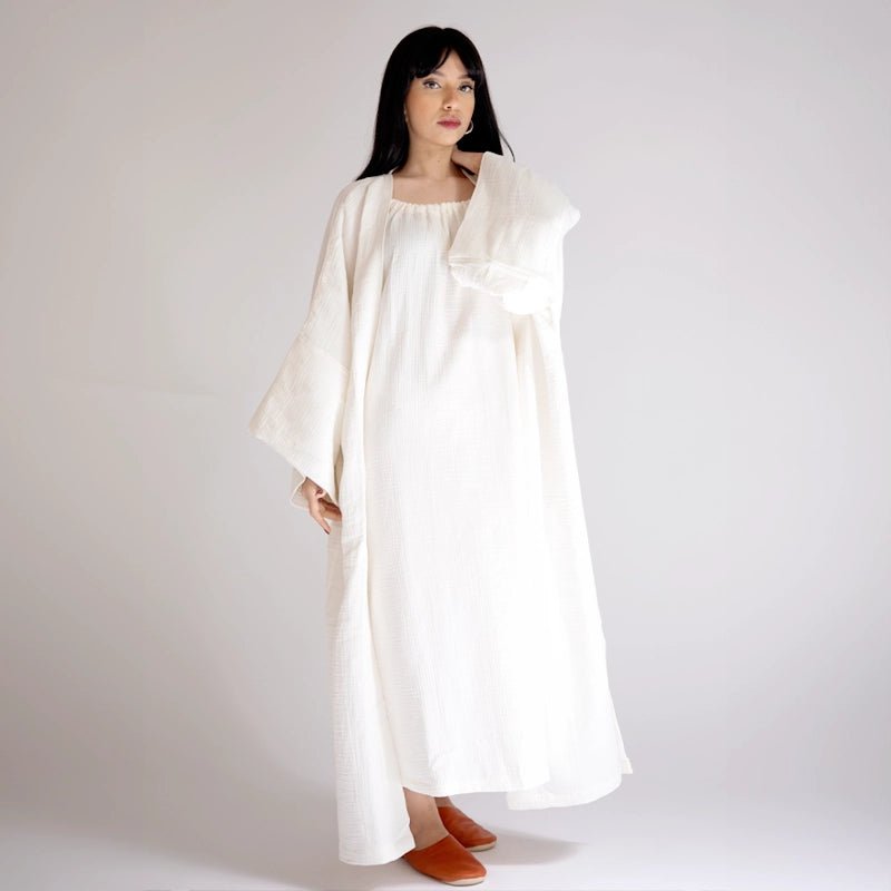 HAWA Fiona Halter Neck Long Dress - White - Waha Lifestyle