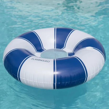 Alba Inflatable Donut Pool Float with Mesh Seat for Pool &amp; Beach
