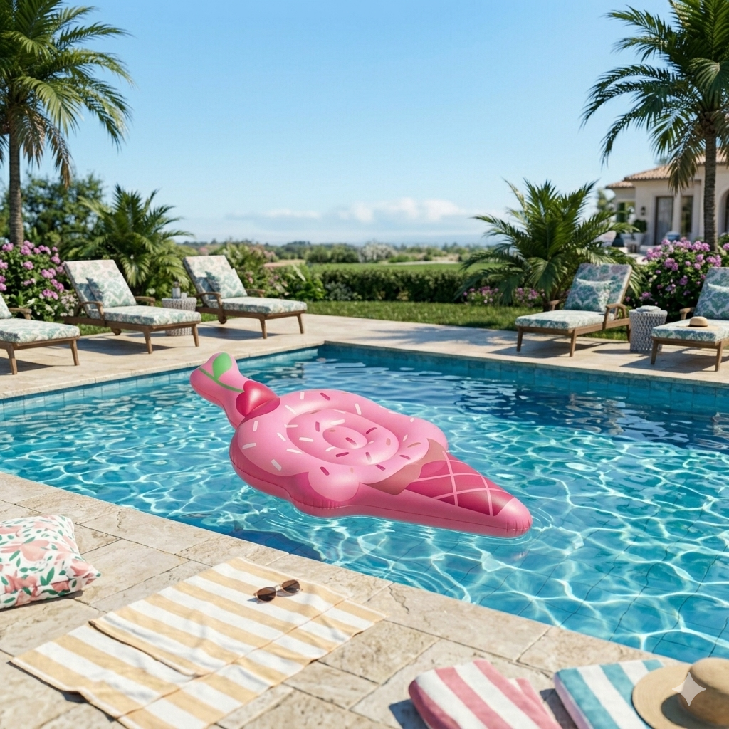 FLAMINGUEO Gueo Kids Inflatable Ice Cream Scoop Pool Float in Kuwait - Waha Lifestyle