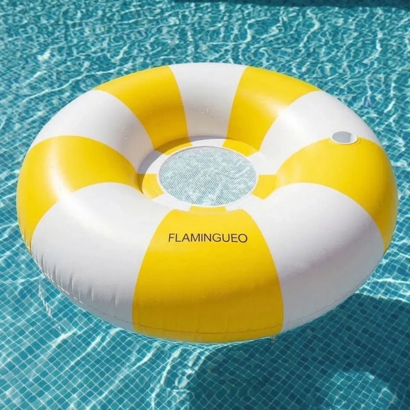 Mambo Inflatable Donut Pool Float with Mesh Seat for Pool &amp; Beach