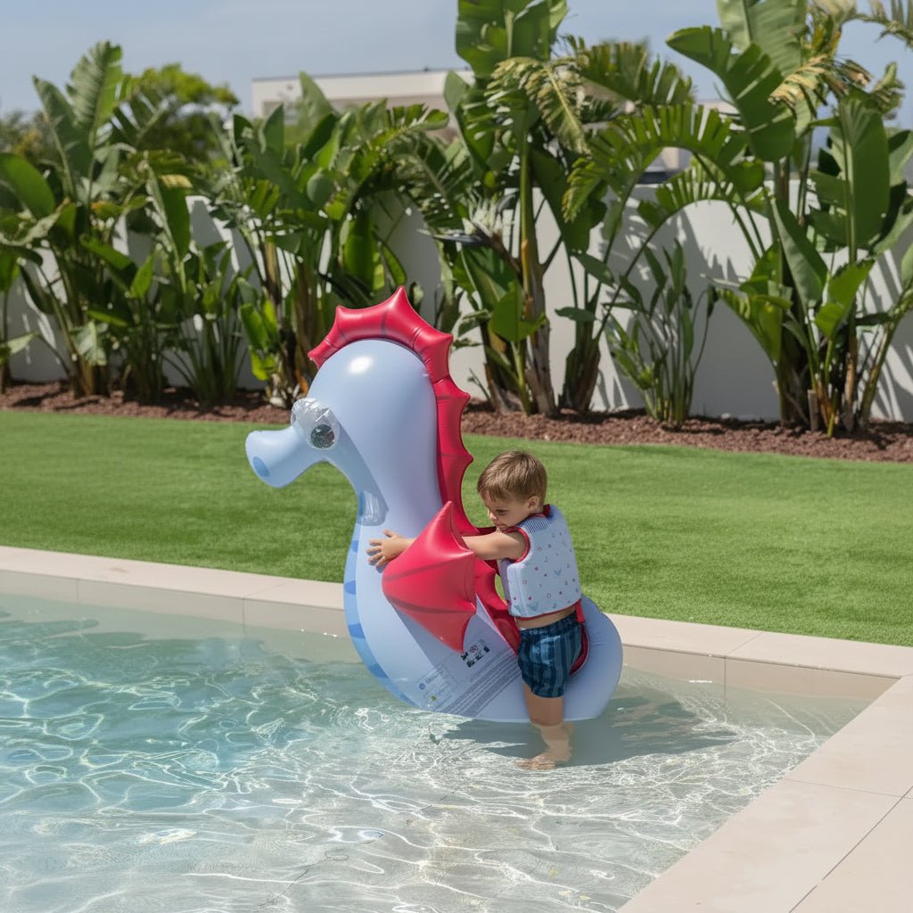 FLAMINGUEO Nemi Seahorse Kids Inflatable Swim Float for Pool &amp; Beach in Kuwait - Waha Lifestyle