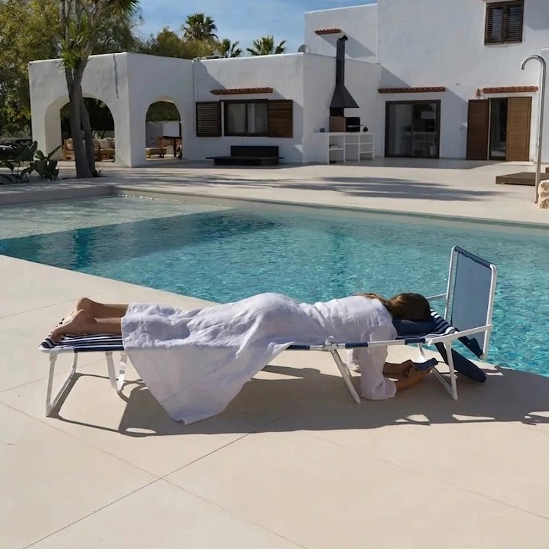Tivoli Reclining Beach Lounge Chair with Sunshade for Outdoor Relaxation