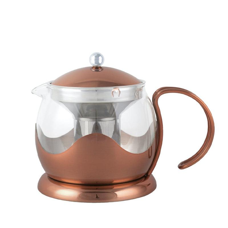 Glass &amp; Copper Loose Leaf Teapot - Waha Lifestyle