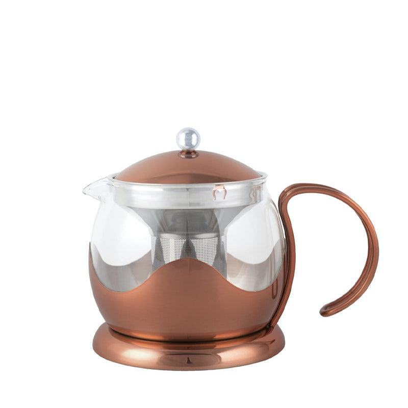 Glass &amp; Copper Loose Leaf Teapot - Waha Lifestyle