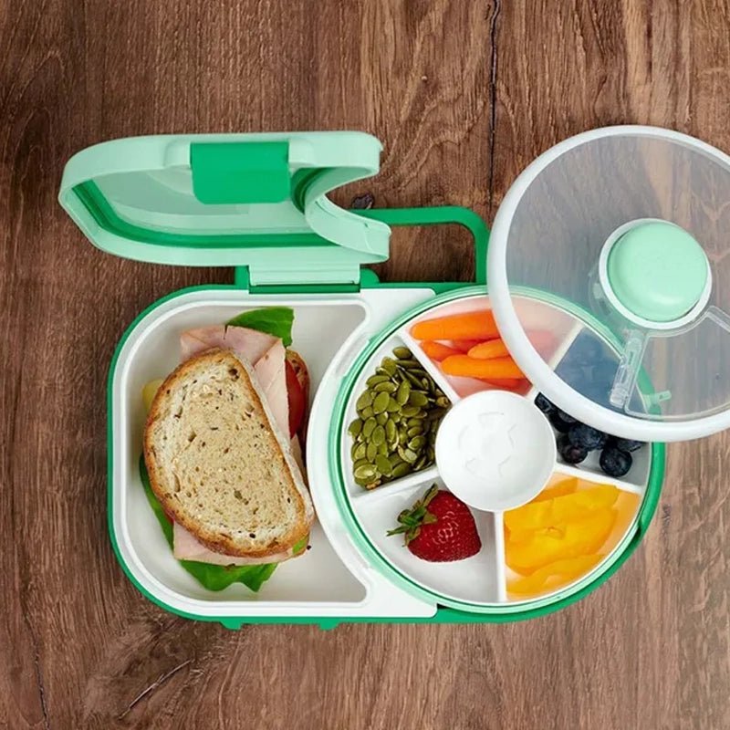 GOBE 2 - in - 1 Bento Style Kids Lunchbox with Removable Snack Spinner Flip in Kuwait - Waha Lifestyle