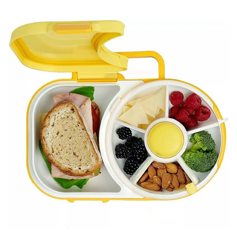 GOBE 2 - in - 1 Bento Style Kids Lunchbox with Removable Snack Spinner Flip in Kuwait - Waha Lifestyle