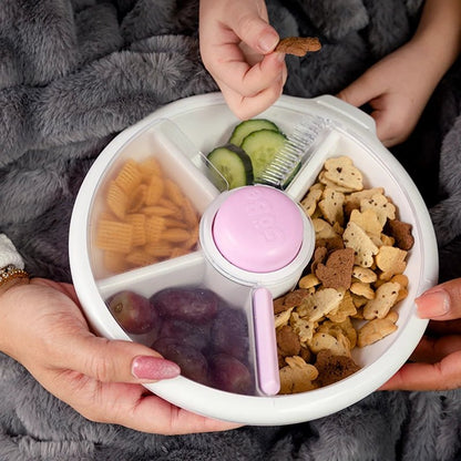 Large Snack Spinner Container for Kids with Compartments