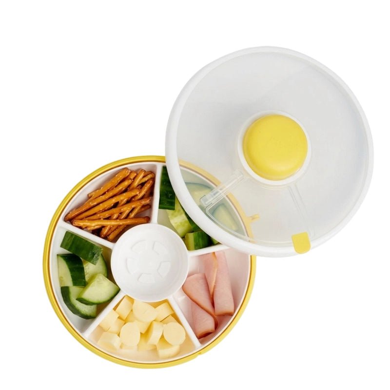 Large Snack Spinner Container for Kids with Compartments