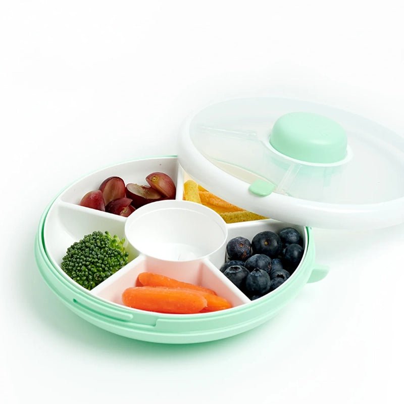 GOBE Leakproof Spinner Flip Snack Container for Kids - 5 Compartments in Kuwait - Waha Lifestyle