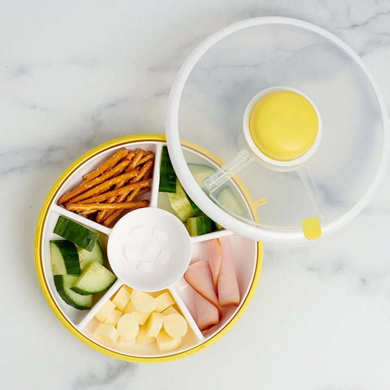 GOBE Leakproof Spinner Flip Snack Container for Kids - 5 Compartments in Kuwait - Waha Lifestyle