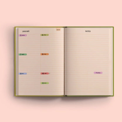2026 Hardcover Week to View Diary - A5