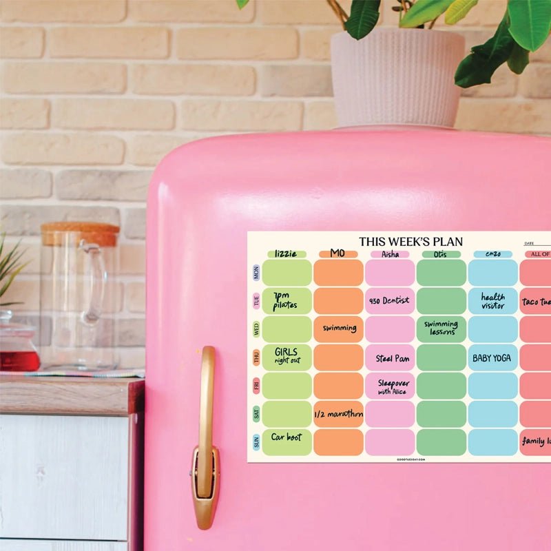 Magnetic Weekly Fridge Large Family Planner - A3 - Citrus Splash