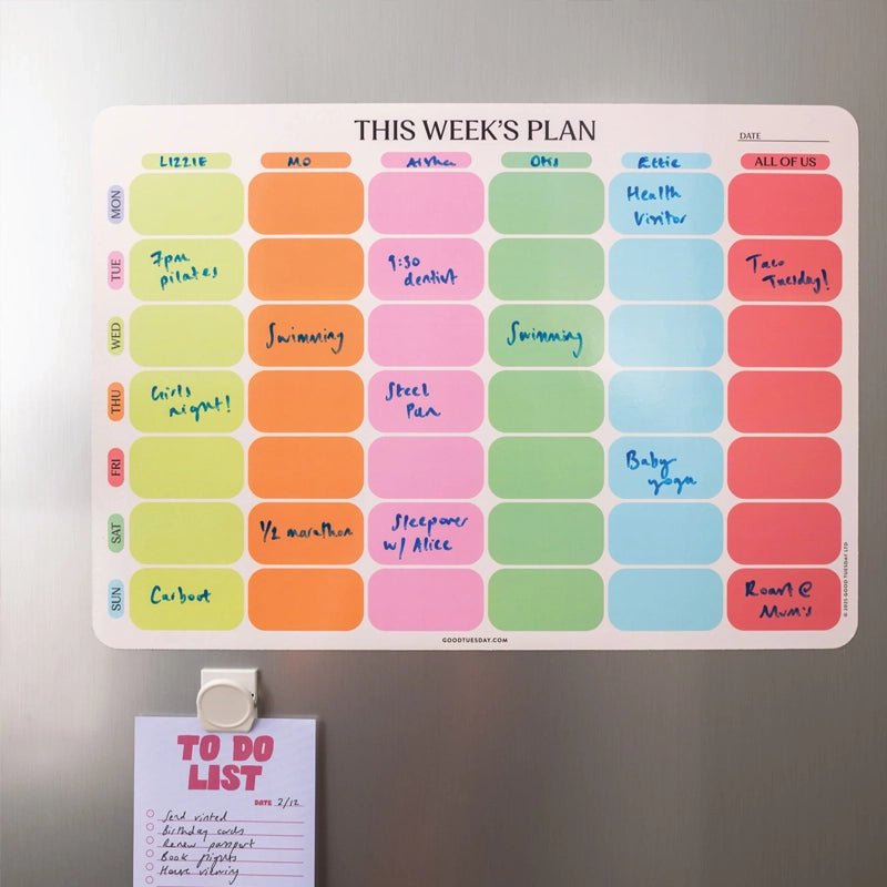 Magnetic Weekly Fridge Large Family Planner - A3 - Citrus Splash