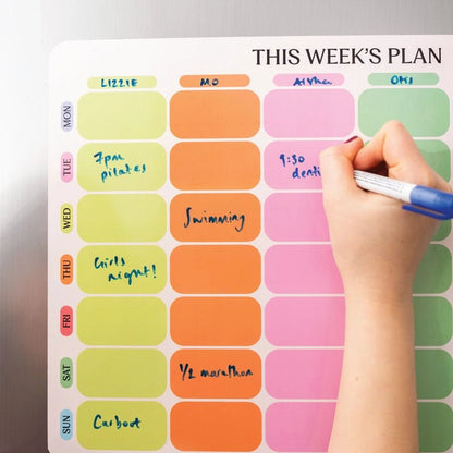 Magnetic Weekly Fridge Large Family Planner - A3 - Citrus Splash