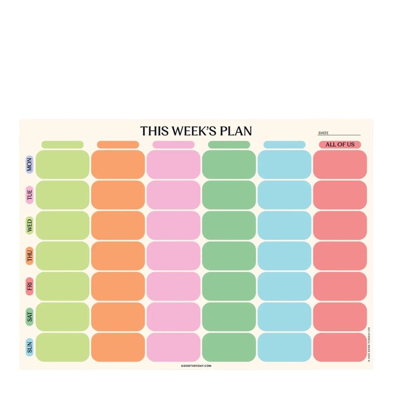 Magnetic Weekly Fridge Large Family Planner - A3 - Citrus Splash