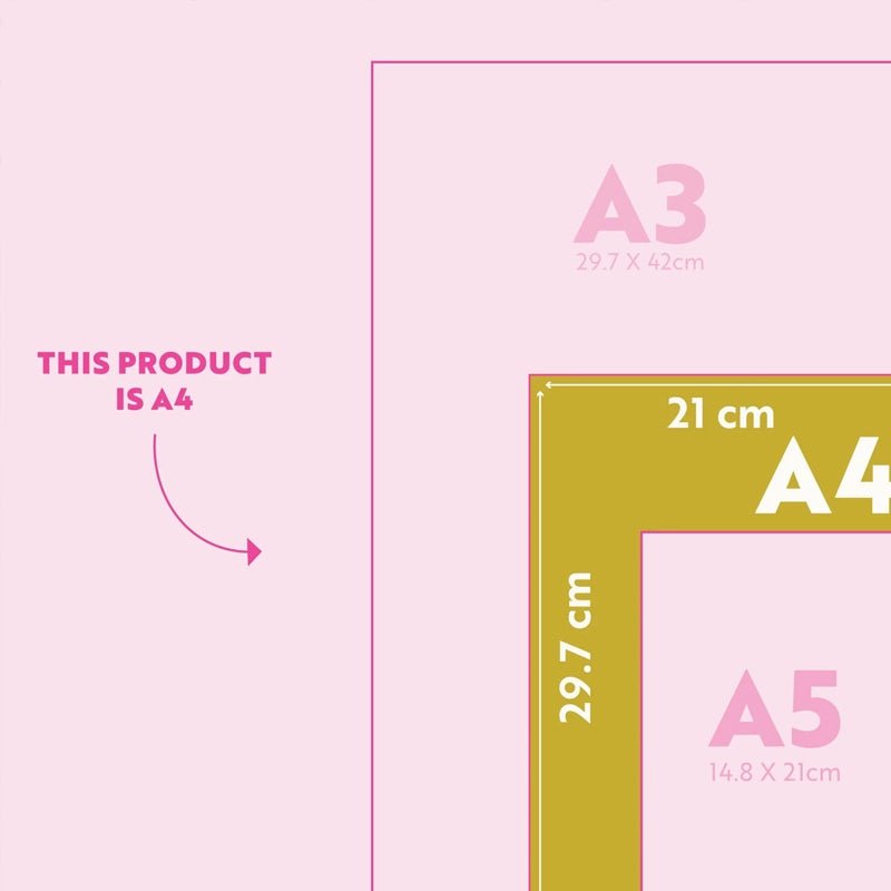 Magnetic Weekly Fridge Planner - A4 - Pink &amp; Red