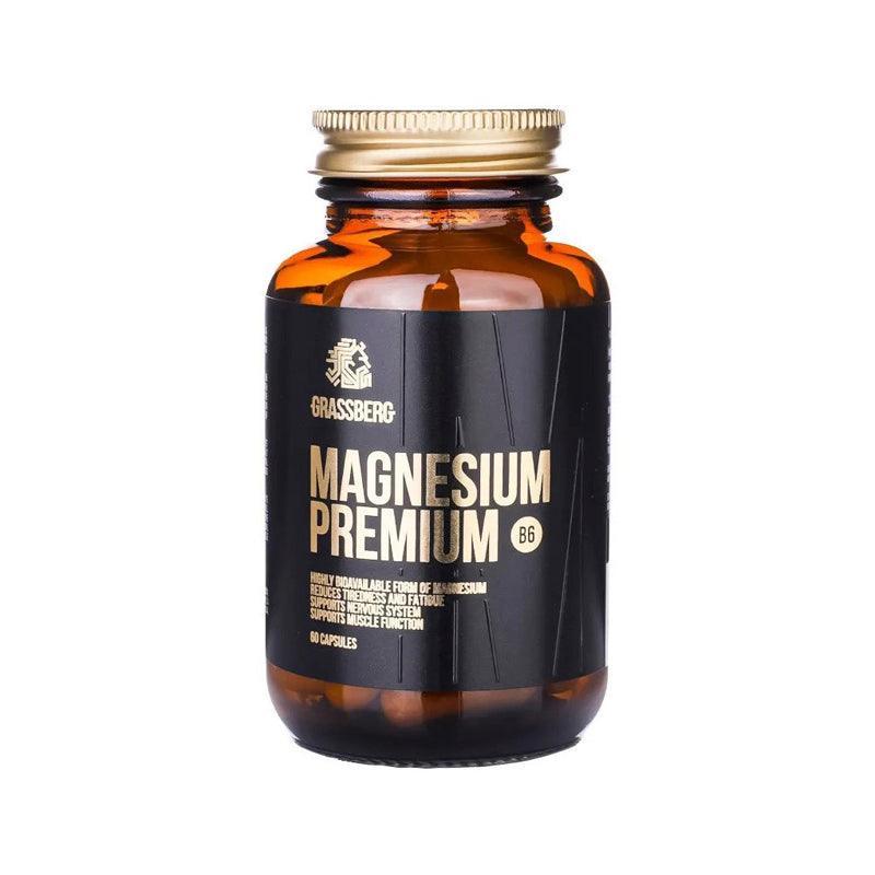 Grassberg Magnesium Premium B6 Supplements - 60 Capsules - Waha Lifestyle