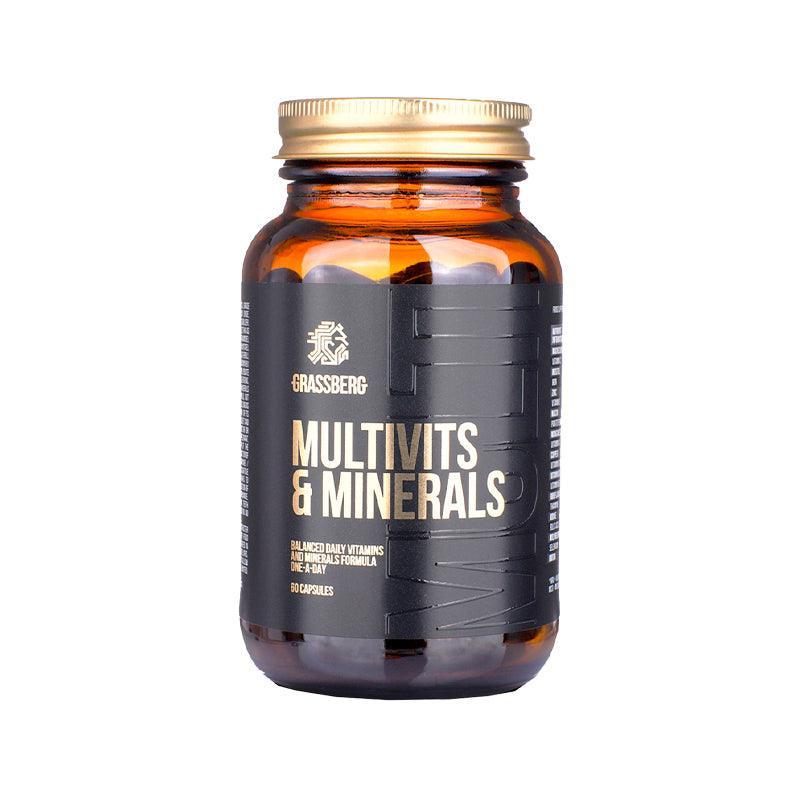 Grassberg Multivits &amp; Minerals Supplements - 60 Capsules - Waha Lifestyle