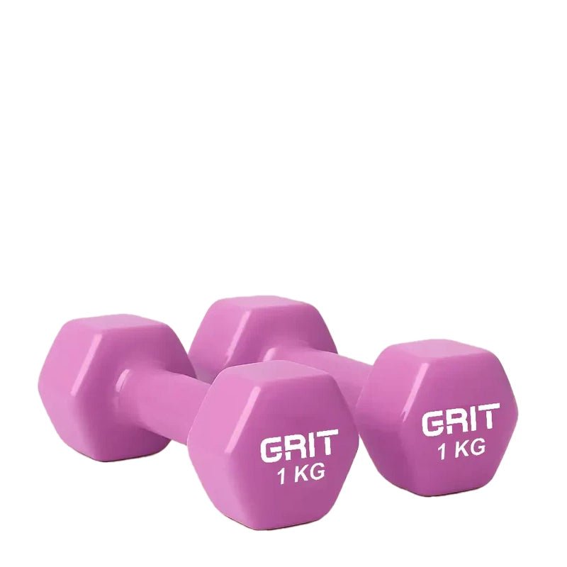 GRIT Hexagonal Vinyl Dumbbell Pair - 1Kg in Kuwait - Waha Lifestyle