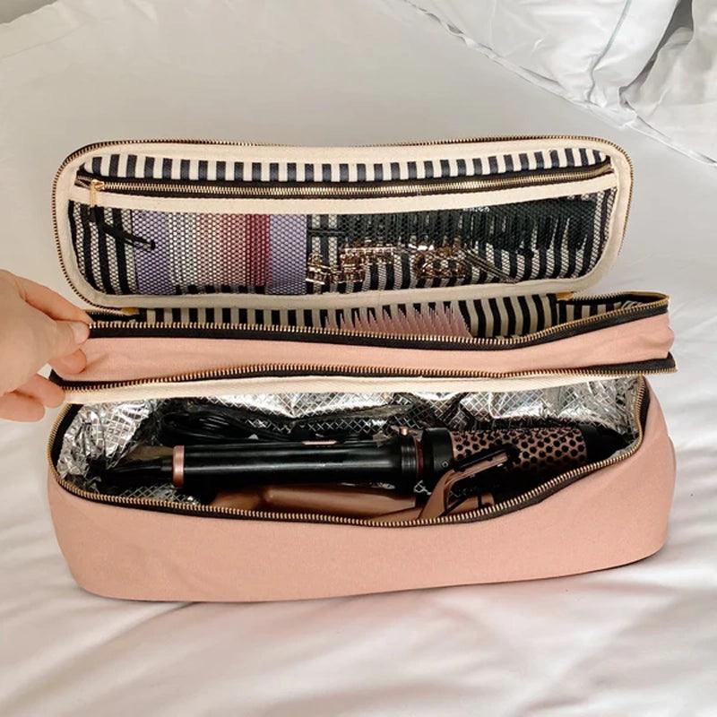 Hair Tools Double - Layer Cotton Travel Organizer Bag - Waha Lifestyle