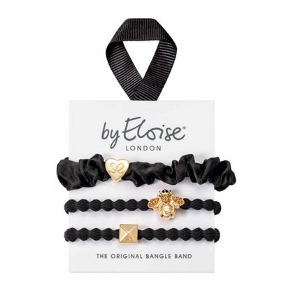 Hair/Wrist Band Set - Bee Black - 3Pcs - Waha Lifestyle