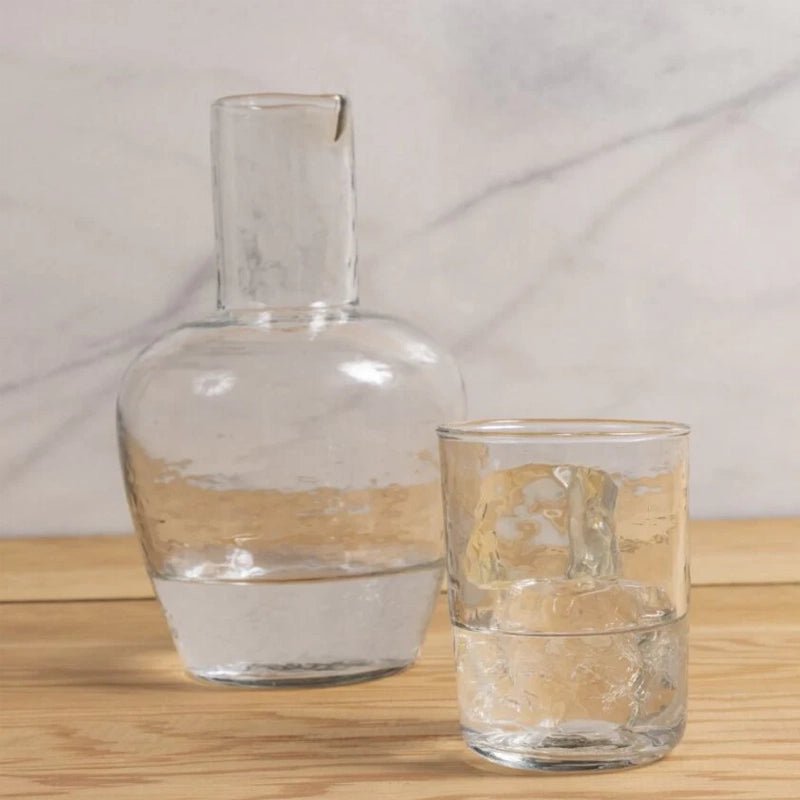 Handcrafted Pebble Glass Bedside Water Carafe Set - Waha Lifestyle