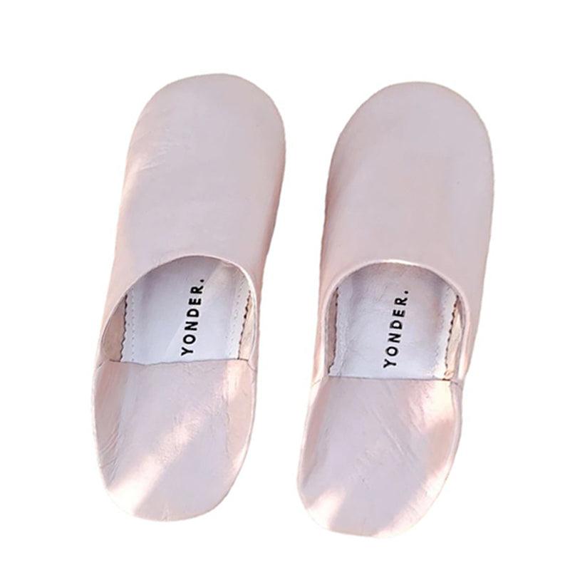 Handmade Babouche Leather Slippers - Ballet Pink - Waha Lifestyle