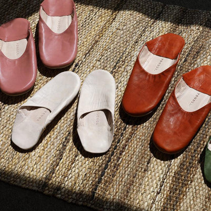 Handmade Babouche Leather Slippers - Nude - Waha Lifestyle