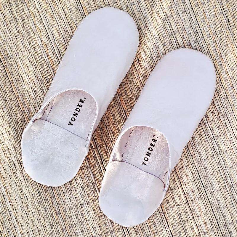 Handmade Babouche Leather Slippers - Nude - Waha Lifestyle