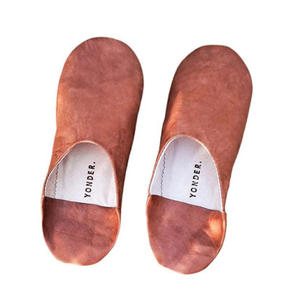 Handmade Babouche Leather Slippers - Tan - Waha Lifestyle