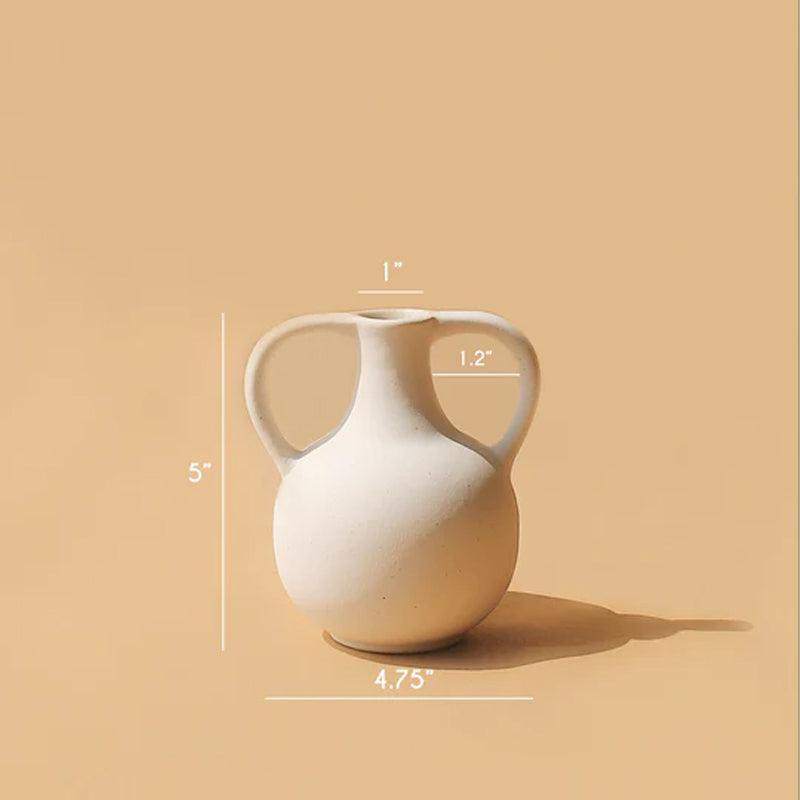 Harappan Bobble Ceramic Vase - Off - white - Waha Lifestyle