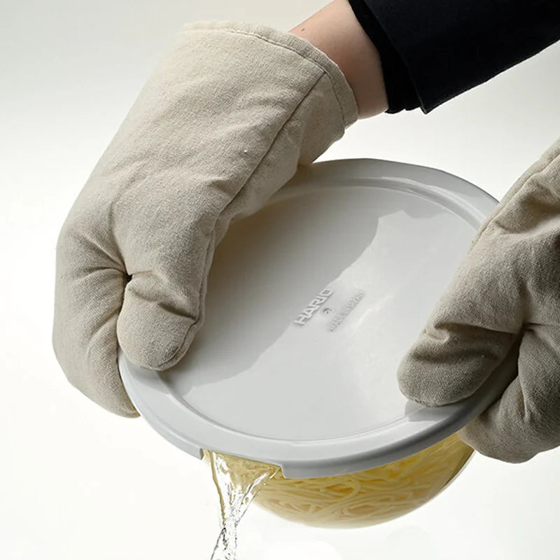 Heatproof Glass Mixing Bowls with Microwave Lids - 1.5L &amp; 2.2L, Set of 2