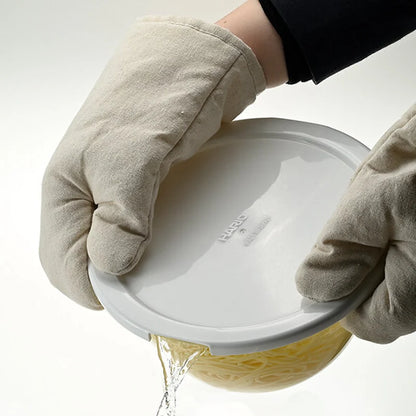 Heatproof Glass Mixing Bowls with Microwave Lids - 1.5L &amp; 2.2L, Set of 2