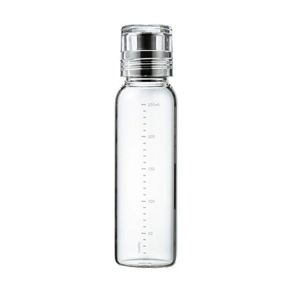Slim Heatproof Glass Dressing Bottle with Non-Drip Spout - 250ml, Black